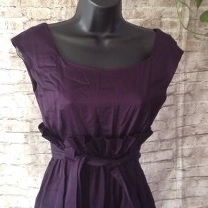 Purple paper bag dress